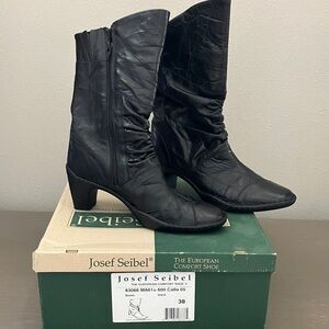 Josef Seibel Calla 05 black leather slouchy boots  Size 38